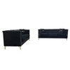 3-Seater Velvet Plush Sofa Set of 2 with Gold-Tone Metal Legs, Stylish Design, and Durable Construction - 4 of 4