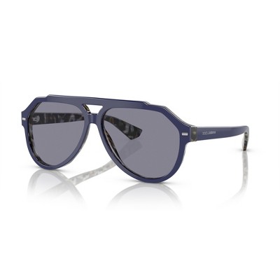 Dolce & Gabbana DG 4452 3423/1 Mens Aviator Sunglasses Blue on Blue Havana 60mm