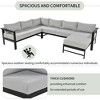 6 Seaters Gray U-Shaped Multi-Person Outdoor Sofa Set Suitable For Gardens Backyards And Balconies - 3 of 4
