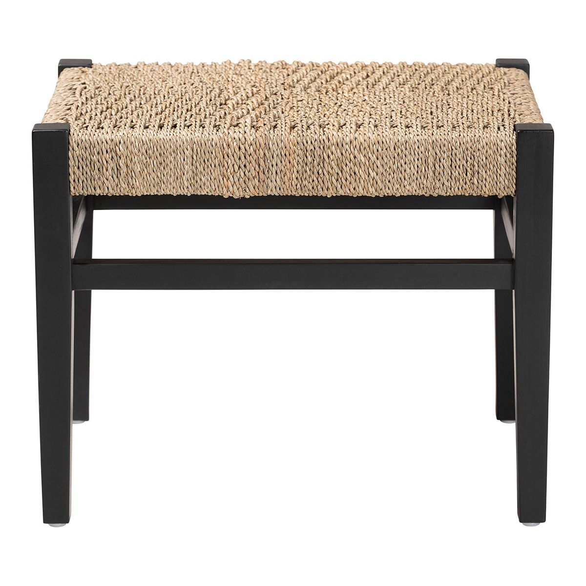 bali & pari Amber Seagrass Accent Bench Natural Brown/Black - thumbnail 2