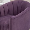 SEYNAR Modern Glam Velvet Upholstered Round Swivel Accent Arm Barrel Chair for Living Room - 4 of 4