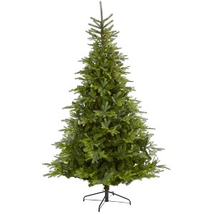 Nearly Natural 8-ft North Carolina Spruce Artificial Christmas Tree with 1303 Bendable Branches - 1 of 4