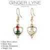 Christmas Tree Heart Hook Earrings Womens Green Enamel Gold Tone Alloy Ginger Lyne Collection - 4 of 4