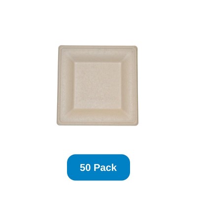 Responsible Products 10" Square Plate Compostable Natural Fiber - Pack of 50