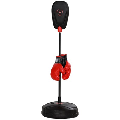 VisioGear Punching Bags Punching Bag with Stand, Boxing Gloves for 5 to 10 Year Old, Adjustable Kids Boxing Bag, Black, 13.40"*13.40"*48.80"