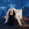 Costway Lighted and Animated Halloween Decoration Animatronic Crawling Woman w/ LED Eyes Indoor Outdoor Halloween Ghost - 2 of 4
