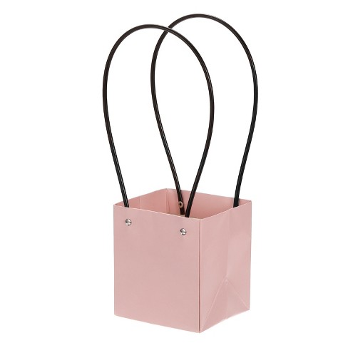 Unique Bargains Flower Bouquet Packaging Bag Rectangle Paper Gift Bag for  Party Favor 5x5x6 inch Pink