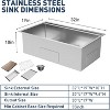 23x18 Inch Undermount Kitchen Sink, Stainless Steel Kitchen-Single Bowl Sinks, with Cutting Board for Bar, (Not Included Faucet), Silver - 3 of 4