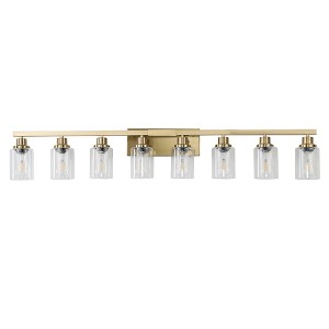 DAKAFUL Modern Bathroom Vanity Light, 4/5/6/8/10-Light Vanity Fixtures with Clear Glass Shade, Reversible Wall Sconces Over Mirror,for Bedroom - 1 of 4