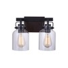 Craftmade Lighting Foxwood 2 - Light Vanity in  Flat Black/Dark Teak - 3 of 4