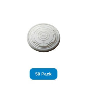 Planet+ Flat Lid for 12-32 oz Hot and Cold Food Container Compostable CPLA - Pack of 50 - 1 of 2