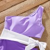 PATPAT Family Matching Color-block Swim Trunks Shorts One-shoulder Side Knot One-Piece Swimsuit (Quick-Dry) - 3 of 4