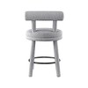 Meridian Furniture,Parlor Grey Boucle Fabric Stool, Set of 2 - 2 of 4