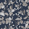 Chinois Floral Square Throw Pillow Navy - Skyline Furniture - 4 of 4