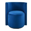 Modway Della Performance Velvet Fabric and Iron Swivel Chair in Navy - 4 of 4