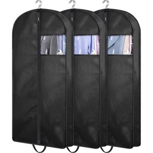 3 Pack Gusseted Hanging Garment Bags, Suit Covers with Handles for Closet Storage & Travel - 1 of 4