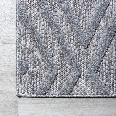 Handwoven Light Gray Moroccan Geometric 5' Square Area Rug