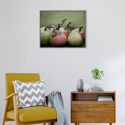Green and Red Pears Framed Canvas Wall Art Print
