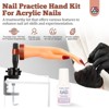 SAVILAND Lifelike Silicone Mannequin Kit - Flexible Training Hand with 120 Tips & Glue for Nail Art Training.(Nude) - 2 of 4