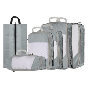 Unique Bargains Suitcases Compression Packing Cube Wear-resistant Travel Luggage Organizers Bag 6 Pcs - 1 of 3