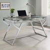 Emelle 2 Drawer Glass Top Writing Desk Gray Driftwood - Coaster - 2 of 4