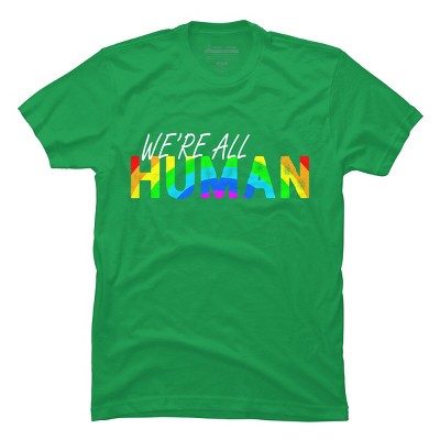 Adult Design By Humans We're All Human Rainbow Pride By JuTrading T-Shirt