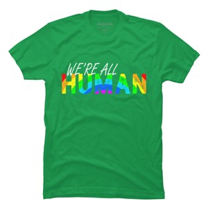 Adult Design By Humans We're All Human Rainbow Pride By JuTrading T-Shirt - 1 of 2