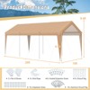 Costway 10x20FT Patio Heavy Duty Carport Garage Steel All-Weather Tent Outdoor Shelter - 3 of 4