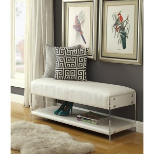 Inspired Home Galileo PU Leather Acrylic Shelf Bench - 1 of 4