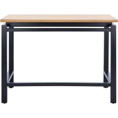 Industrial Black and Natural Wood Writing Desk