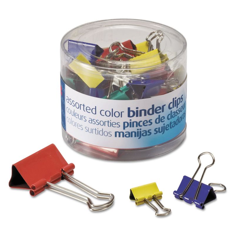 Officemate Binder Clips Metal Assorted Colors/Sizes 30/Pack 31026, 1 of 2