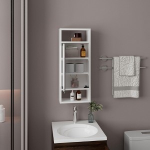 ChicFurnit Bathroom Storage Cabinet Medicine Cabinet with Mirror Door and Five Shelves for Bathroom Use, White, 33.46"*16.93"*4.33" - 1 of 4