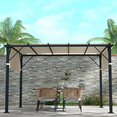 Cream White Polyester UV Protection Pergola Shade Cover for 10 x 10ft Frame