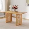 Okak Retro Wood Rectangular/Round Dining Table with Rattan Decor Base,Minimalist Kitchen Dinner Table for Dining Room,Breakfast Nook - 2 of 4