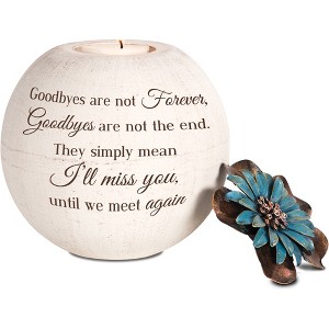 Pavilion Gift Company - I'll Miss You, Until We Meet Again - 5" Round Tealight Terracotta Candle Holder Remembrance Bereavement Funeral - 1 of 4