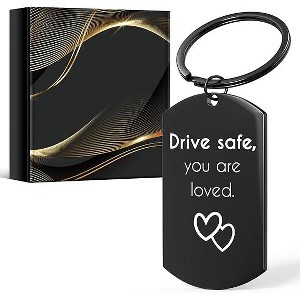 DOMETOUR Keychain Christmas Stocking Stuffers Drive Safe Gift for Dad Men Him Husband New Driver - 1 of 4