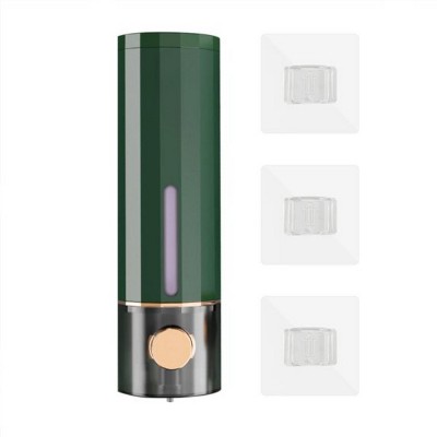 LunaLulinlk Liquid Soap Dispenser Wall Mount 450ml/15oz, Luxury Shower Hand Soap Dispenser, with 3pcs Adhesives Green