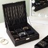 2-Layer Jewelry Box with Lock, Black Velvet Travel Organizer for Earrings & Necklaces, 10.5x10.5x3.5 Inches - 3 of 4
