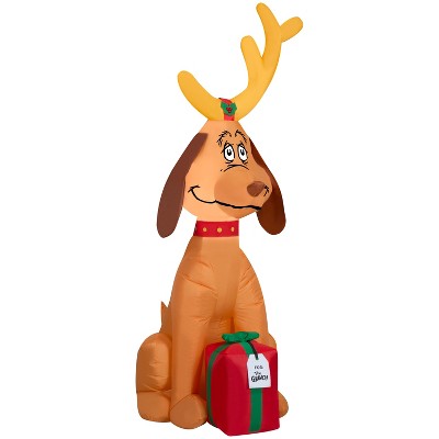 Gemmy Christmas Airblown Inflatable Max w/Present Dr. Seuss , 5 ft Tall, Multi