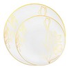 Smarty Had A Party White w/ Gold Antique Floral Plastic Dinnerware Set - 120 Sets - 2 of 4