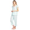 Casual Nights Women's Short Sleeve Lace Dot Capri Pajama Set - 2 of 4