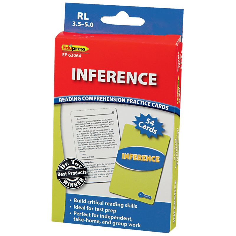 Edupress Reading Comprehension Practice Cards, Inference (RL 3.5-5.0), 1 of 5