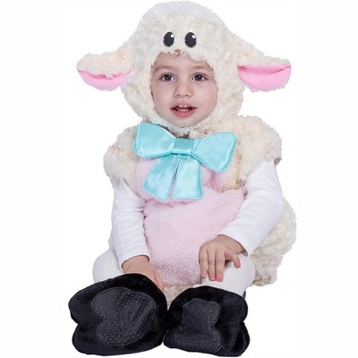 Joyfy Baby Halloween Lamb Costume Suit with Hood, Lamb Costume for Infant, Funny Halloween Animal Role Play Dress Up Party, 3-4 Years