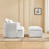 Convertible Compressed Sofa Chair with Ottoman, Modern Polyester Polyester Armchair for Small Spaces, Living Room, Dorm, or Apartment - 3 of 4