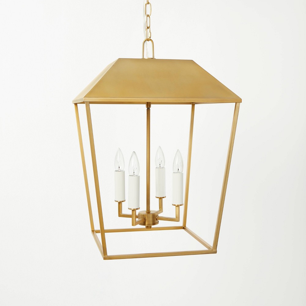 Photos - Chandelier / Lamp Lantern Pendant Brass - Threshold™ designed with Studio McGee: Vintage-Ins