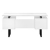 Vynxaria Modern 60" White Laminate Computer Desk with Black Metal Frame Reversible Setup Storage Drawers for Home Office - 4 of 4