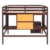 NicBex Twin Size Bunk Bed with Desk Loft Bed Pine Frame Bed Frame with Writing Board, Lockers, Guardrails and Ladder, No Box Spring Required - 3 of 4