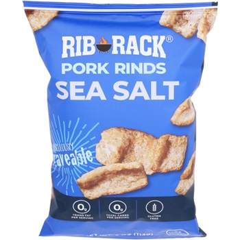 Rib Rack Sea Salt Pork Rinds - Case of 12 - 4 oz