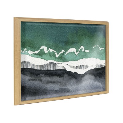 Kate and Laurel Blake Black Sands Dream Framed Printed Glass by Janet Meinke-Lau, 18x24, Natural