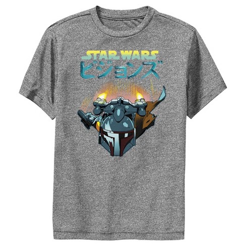 Boy's Star Wars: Visions Boba Fett Jetpack Performance Tee - Charcoal ...